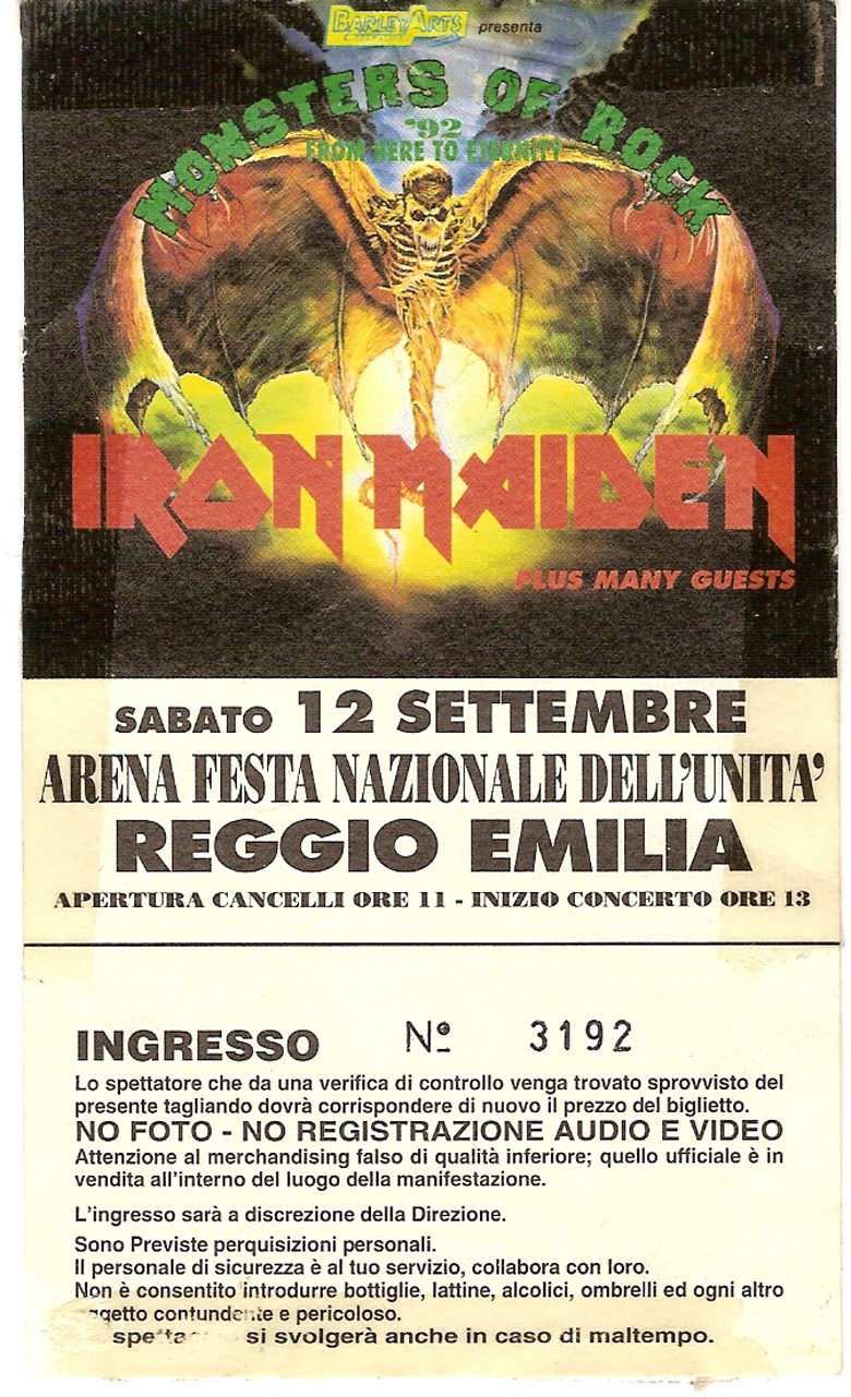 iron maiden -  reggio emilia 1992